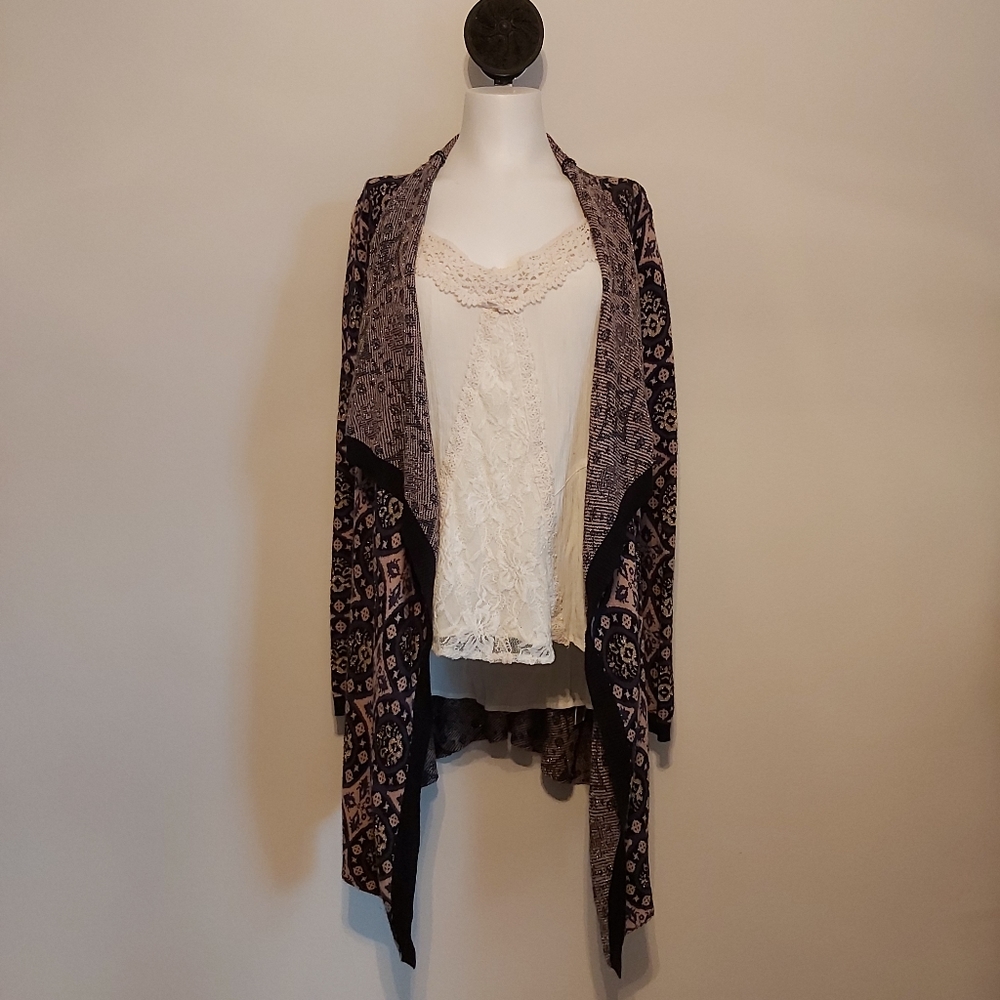ii Sisters Mandala Sweater Duster Open Cardigan